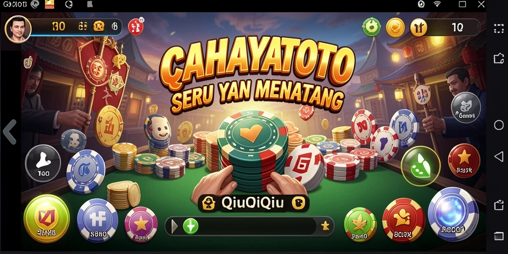 Tampilan gameplay seru QiuQiu di CAHAYATOTO yang menambah keseruan.