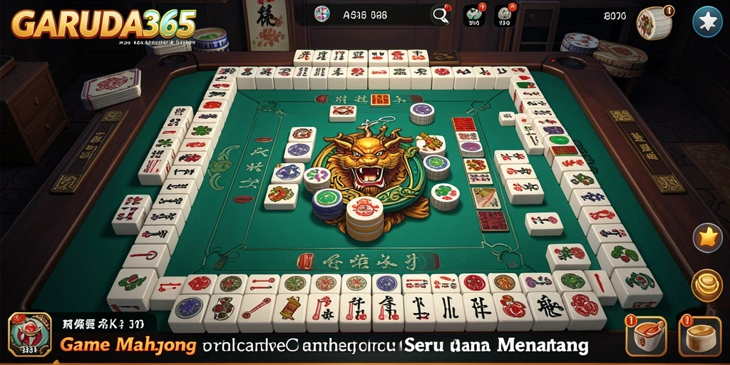 Tampilan gameplay GARUDA365 dengan strategi Mahjong yang seru.