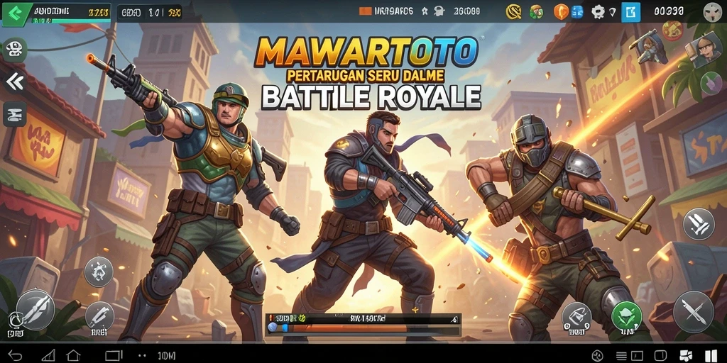Screenshot gameplay MAWARTOTO menampilkan aksi seru dalam pertempuran Battle Royale.