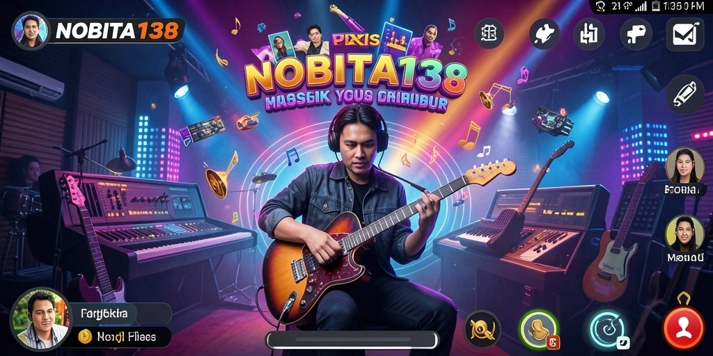 Screenshot utama NOBITA138 menunjukkan gameplay musik yang menarik dan interaktif.