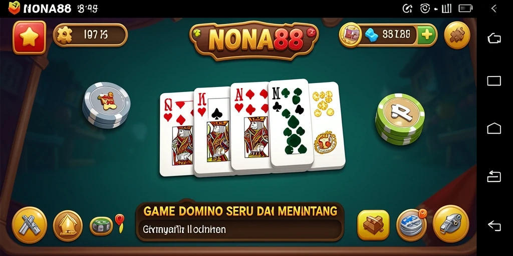 Tampilan gameplay NONA88 menampilkan suasana seru dalam bermain domino.