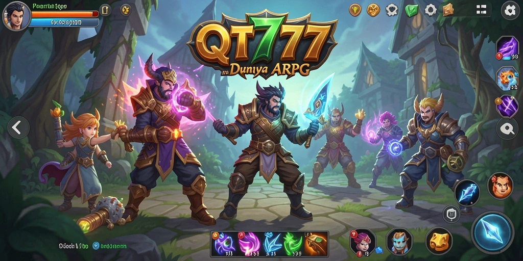 Tangkapan layar menunjukkan aksi seru gameplay ARPG di QT777.