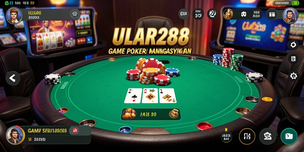 Tampilan gameplay seru Poker di ULAR288 dengan teman-teman.