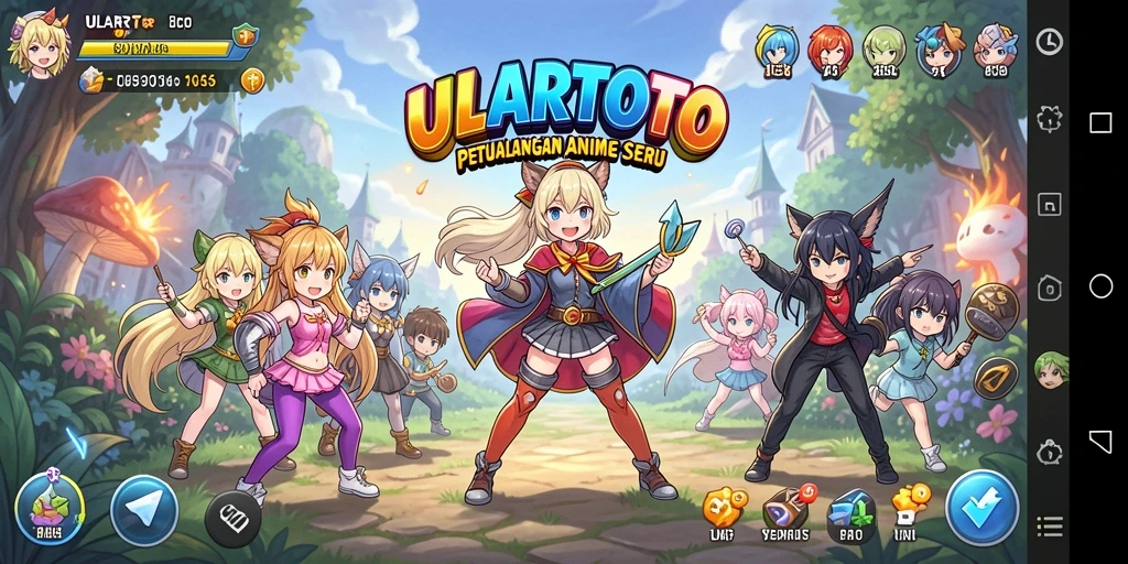 Tampilan menarik dari gameplay ULARTOTO di dunia Anime.