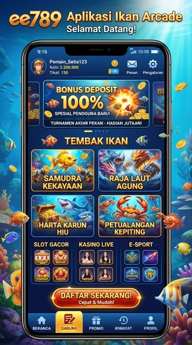 Tampilan antarmuka utama aplikasi ee789 yang intuitif.